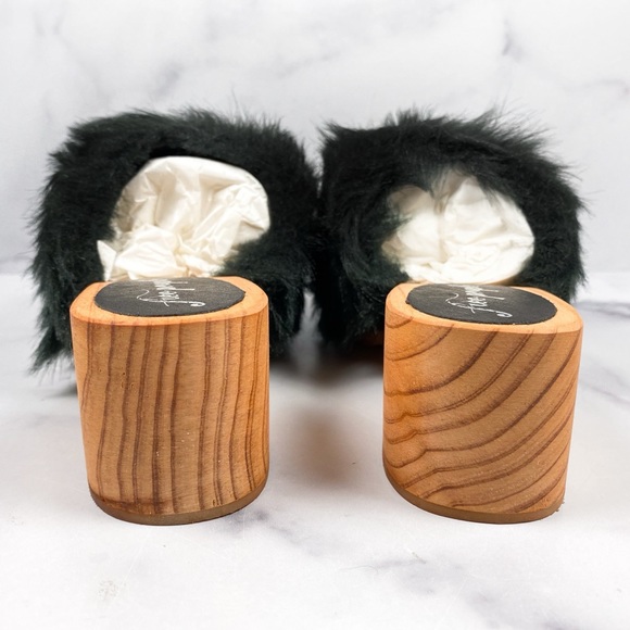 NIB Free People Faux Fur Sonnet Wooden Clog Sandal - Picture 7 of 11
